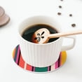 thumbnail image 5 of Lsque Vertical Stripes Pattern 4" Drink Coasters Set of 4, PVC Leather Absorbent Coasters, Table Coaster Set Decorative Coffee Cup Coasters Housewarming Gift -Round Shape, 5 of 6