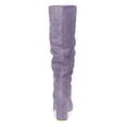 thumbnail image 3 of YDN Women Round Toe Knee High Boots Pull on Slouch Chunky Mid Heels Fashion Winter Daily Dress Shoes Size 15 Medium Purple, 3 of 4