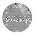 thumbnail image 1 of Together Always Soft Grey Floral 24 inch Glass Round Wall Hanging Sign, 1 of 4