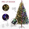 thumbnail image 4 of HOMCOM 6ft Artificial Prelit Christmas Tree with Dual Colour LED Light and 1078 Tips, Metal Stand, Hinged Xmas Tree for Home Office Holiday, Green, 4 of 8
