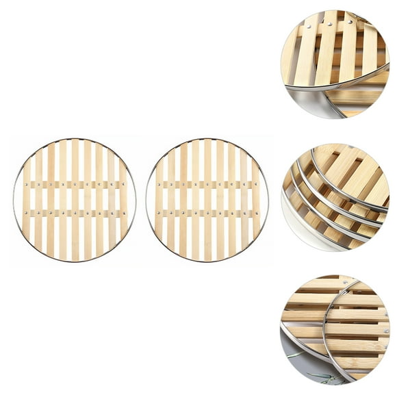 ROMANSENTIAL Stainless Steel Steamer Rack for Cooking Easy Cleaning Round Shape 2pcs