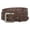 Brown, variant on Snap On Vintage Cowhide Full Grain Leather Floral Rivet Perforated Casual Belt