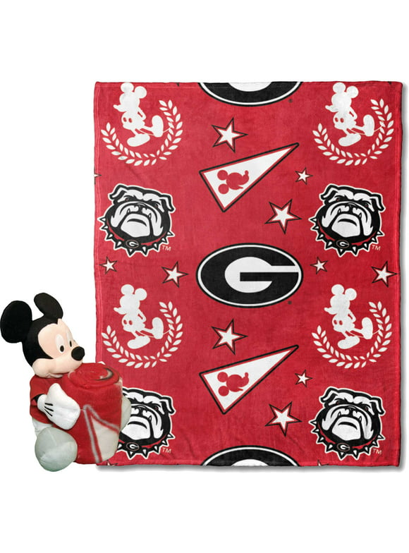 OFFICIAL NCAA Georgia & Disney's Mickey Mouse Character Hugger Pillow & Silk Touch Throw Set