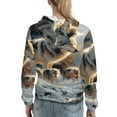 thumbnail image 7 of Honeii Wolf Family Winter Wonderland Pattern Womens Oversized Hoodies Long Sleeve Sweatshirts Pullover Fall Outfits with Pocket-, 7 of 7