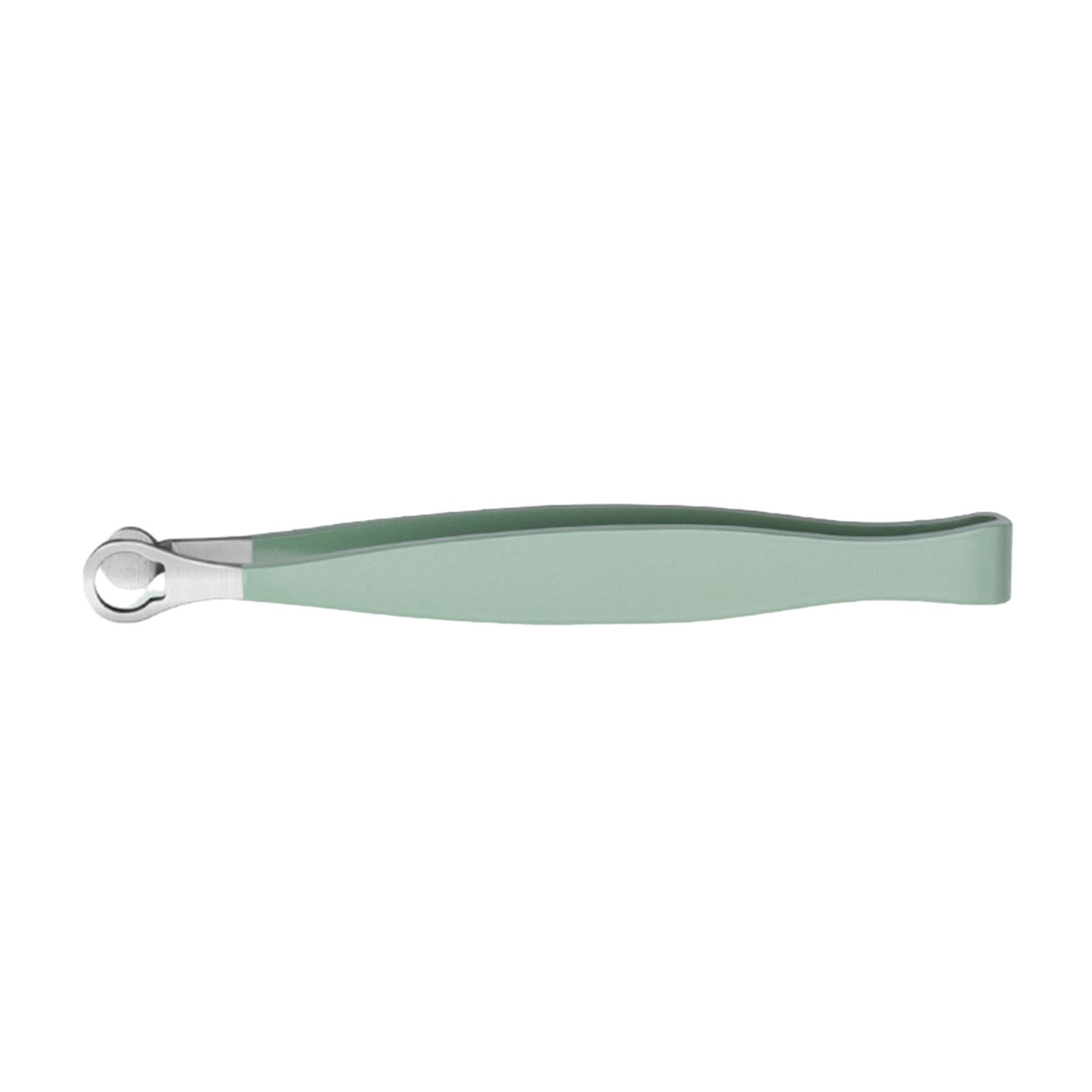 TOOYFUL 4xUniversal Nose Hair Trimming Tweezers Round Tipped Tweezers for Eyebrow Hair Green