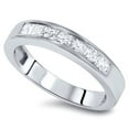thumbnail image 4 of Pompeii 1 Ct Princess Cut Channel Set Diamond Wedding Ring 14K White Gold (G/H,SI2), 4 of 6