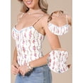 thumbnail image 2 of DARING DIVA Women's Floral Tank Tops Going Out Spaghetti Strap Top Crop Camisole M White, 2 of 6