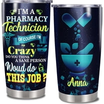 Personalized Pharmacy Technician Tumbler With Lid Funny Sayings Travel Mug Custom Name For Women Drug Dealer Nursing Health Care Provider Nurse Gifts Pharmacist Stainless Steel Tumblers