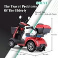 thumbnail image 5 of SUNDERWELL Large 4 Wheels Mobility Scooter, Electric Heavy Duty Wheelchair(XW-E05B), Max 400 LBS Capacity for Seniors, Adults, Magnetic Brake, Front-Rear Trunks, No Assemble Required, 5 of 7