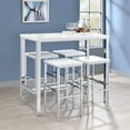 thumbnail image 2 of Natividad 5-piece Pub Height Bar Table Set White High Gloss, 2 of 11