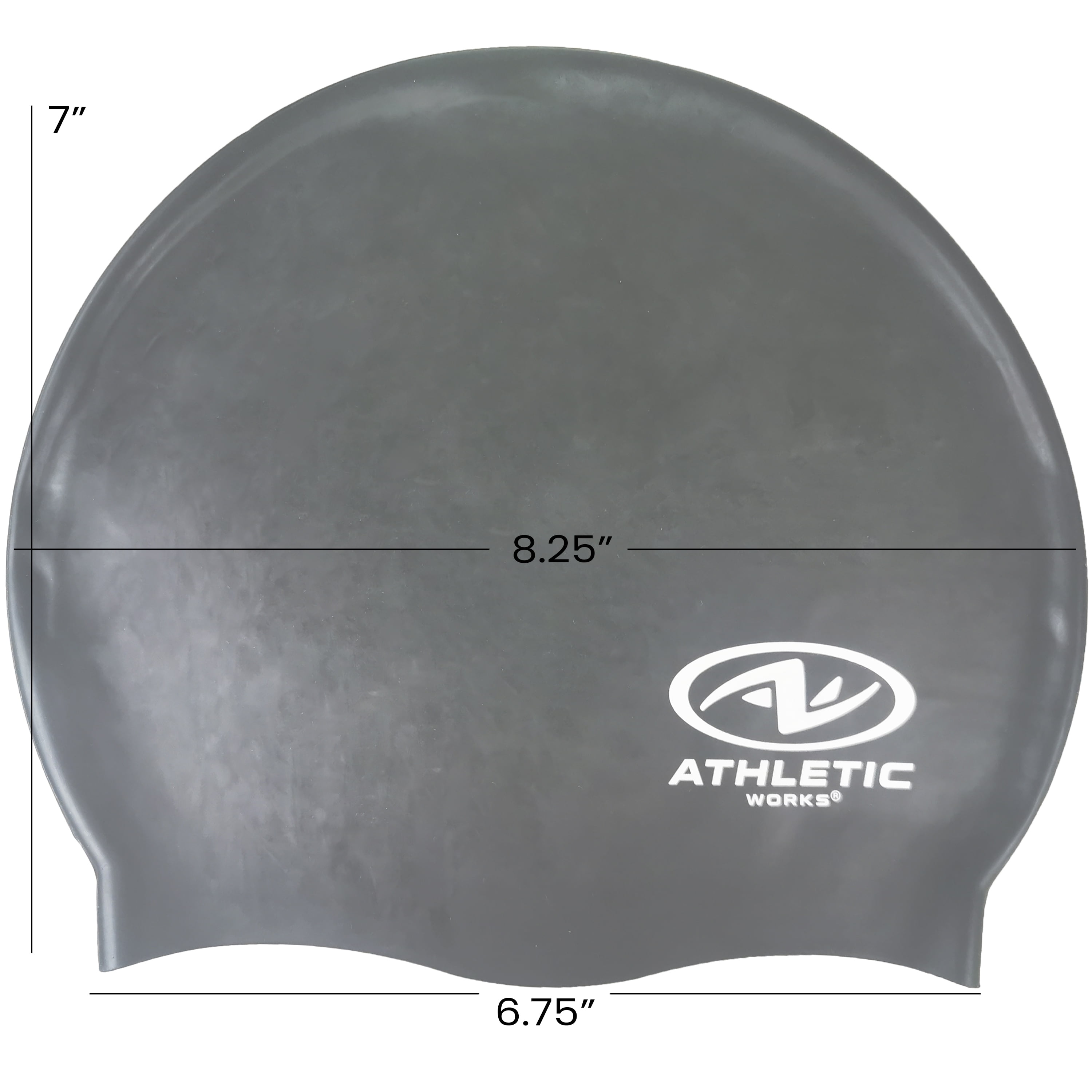 Athletic Works Adult Size Black Silicone Swim Cap