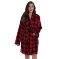 thumbnail image 2 of #followme Ultra Soft Velour Robes for Women 6749-10195-XS (Buffalo Plaid Women's, Small), 2 of 4