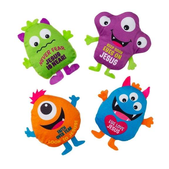 Bulk 50 Pieces Religious Flat Stuffed Colorful Monster Assortment