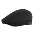 thumbnail image 2 of Beret Cap British Style Retro Striped Flat Top Short Brim Decorate Breathable Men Plaid Flat Newsboy Hat for Re, 2 of 8