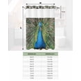 thumbnail image 6 of No Hook Shower Curtain with Snap in Liner, Hand Drawn Animal Green Peacock Hotel Shower Curtains for Bathroom, Washable Shower Curtain Liner Set with Mesh Top Window, 72"x96", 6 of 6
