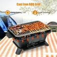 thumbnail image 5 of Gymax 100% Cast Iron Charcoal Grill Portable Hibachi Grill w/ Grill & Grate Hooks, 5 of 10