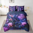 thumbnail image 2 of jejeloiu Rustic Lotus Leaves 7 Pieces Bedding Comforter Set,Purple Dragon Pattern Full Bedding Set,Iniverse Starry Sky Fitted Sheet Flat Sheet For Kids,Microfiber Bedroom Decor Reversible, 2 of 8