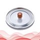 thumbnail image 2 of 1Pc Pot Cover Stainless Steel Glass Pot Lid Transparent Glass Window Pot Cover Anti Oil Splashing Pot Lid Protector (22cm+Drak Color Wooden Bead), 2 of 3