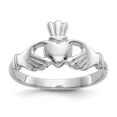 thumbnail image 1 of 10K White Gold Polished Claddagh Ring, 1 of 2