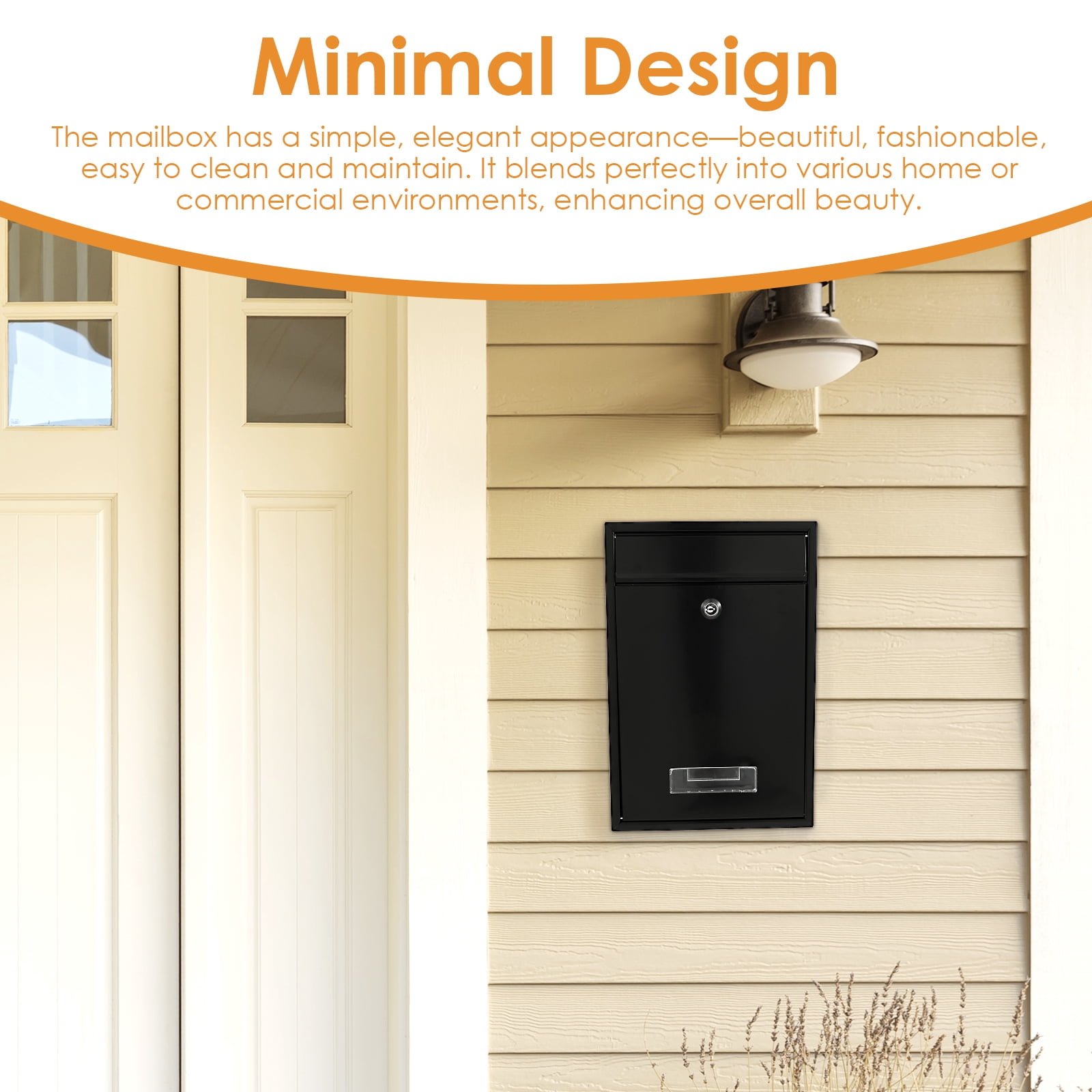 Wall Mounted Metal Mailbox with 2 Keys Weather Resistant Lockable Security Postbox Delivery Letter Box for School Office Outdoor