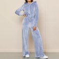 thumbnail image 6 of Women's Velvet Hoodie and High Waist Jogger Pants Set Soft Stretchy Athletic Comfort Wear, 6 of 8