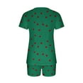 thumbnail image 7 of Women's Pajamas Sets Short Sleeve Lounge Sets Sleepwear Cherry T-Shirts Shorts Casual Two Piece Pjs Set, XXL, 7 of 7