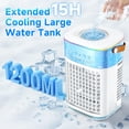 thumbnail image 3 of AEROZY Portable Evaporative Air Cooler, 1200ML Water Tank with 3 Speeds, Cool Mist, 7-Hour Timer, Remote & 7-Color Light for Bedroom and Office, 3 of 6