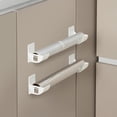 thumbnail image 4 of 2 Pairs Trash Bag Holder, Wall Mounted Trash Bag Dispenser, Waterproof Self-Adhesive Garbage Dispenser, Adjustable Length for Kitchen Bathroom, White, 4 of 6