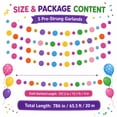 thumbnail image 7 of 5-pack Colorful Paper Garland, 65.6ft Round Confetti Paper Banner, Party Decorations for Birthday Wedding Classroom, 7 of 7