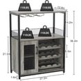 thumbnail image 2 of 3 - tier wine bar gabinete: detachable wine rack, glass holder, mesh door, ample almacenamiento para kitchen, sala de estar, y bar, 2 of 7