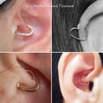 thumbnail image 4 of PinesC 2 Pcs G23 Titanium Heart Daith Piercing Jewelry Rook Tragus Clicker Ring Cartilage Earrings 16G, 4 of 5