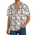 thumbnail image 3 of Honeii 's Cute Baseball for men's short-sleeved button-up collared shirt featuring a pocket, perfect for beach vacations, and travel adventures., 3 of 5