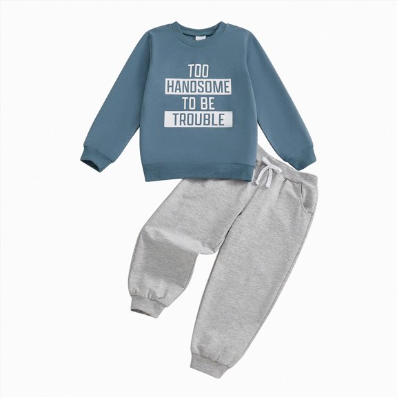 HCNTES Baby Boy Winter Clothes Boy Clothes Winter Toddler Baby Boy Outfit Sweatshirt Top Pants 2Pcs Set 6 9 12 18 24 Months 2T 3T Little Boys Fall Winter Warm Clothes