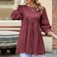 thumbnail image 2 of Ropa de mujer de primavera, color sólido, cuello redondo, manga de siete puntos, gran columpio, parte superior informal suelta Fridja  NMB3027, 2 of 8