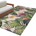 thumbnail image 2 of 2.7x5 Area Rugs, Palm Leaves Non-Skid Rubber Backing Large Rectangle Rugs - Living Room Bedroom Home Office, Summer Botanical Tropical Plants Rustic Indoor Floor Mat Carpets Washable Rug, 2 of 9