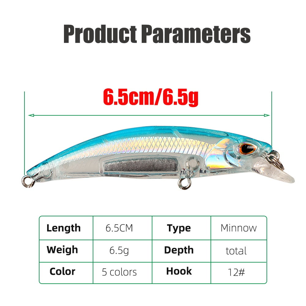 4pcs Fishing baits Equipment 6.5cm/6.5g Hard Lure Sinking for Long Casting Water