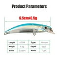 thumbnail image 3 of 2PC 6.5 cm/6.5g Fishing Minnow Transparent Artificial Bait Hard fish lures, 3 of 6