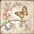 thumbnail image 2 of McRostie, Kate 12x12 Black Ornate Wood Framed with Double Matting Museum Art Print Titled - Le Jardin Butterfly II, 2 of 4