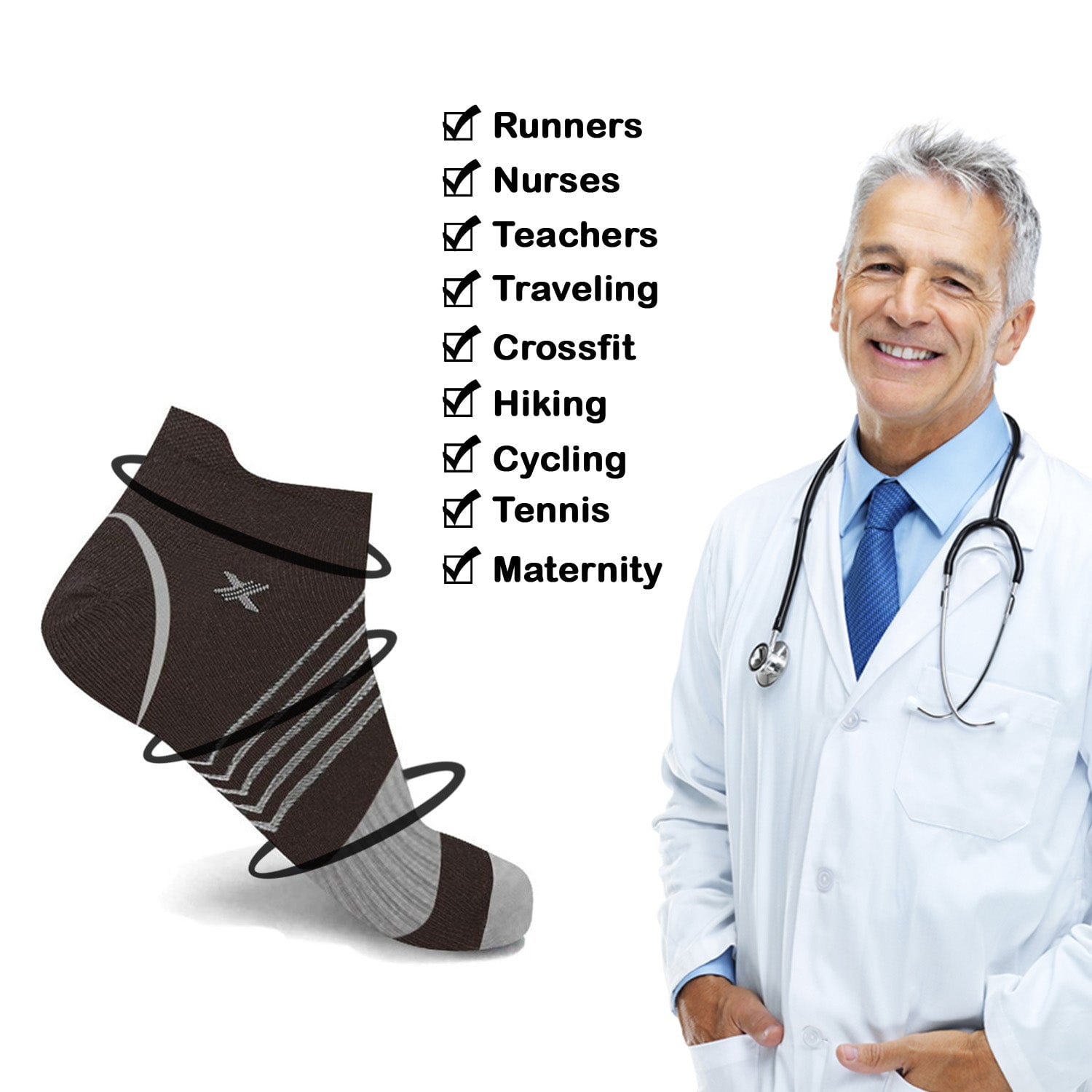 Extreme Fit Men's and Women's Breathable Running Ankle Compression Socks, Multicolor (6 Piece)