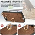 thumbnail image 4 of Allytechgroup Wallet Case for iPhone 16e, Support Car Mount, Luxury PU Leather Shockproof Anti-Fall 360° Finger Ring Stand Rotatable Kickstand Case with Magnetic Snap & Card Slots, Brown, 4 of 8