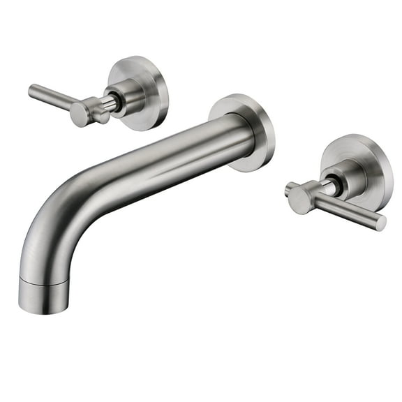 SUMERAIN Wall Mount Tub Faucet  3 Hole Bathtub Filler Faucet, Brushed Nickel