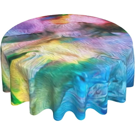 

Elegant Flowers Round Tablecloth Spring Summer Table Cloth Made of Polyester -Waterproof Stain-Resistant Oil-Proof Wrinkle 60 Inch Soulful Flower Table Cover