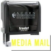 Large Self-Inking Media Mail Stamp, Trodat Printy 4913, Press and Print Stamping, Impression Size 7/8" x 2-1/4", Up to 10,000 Impressions - Yellow Ink
