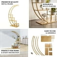 thumbnail image 4 of Efavormart 4.5ft Gold Metal 4-Tier Half Moon Plant Shelf Rack With Hanging Hooks, Cupcake Dessert Display Stand, 4 of 11