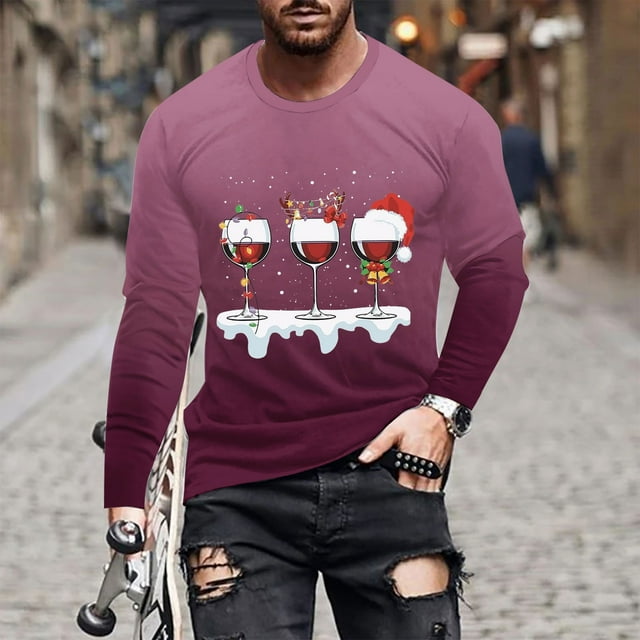 Blusas y camisas de manga larga y cuello redondo para hombre, camisetas casuales con estampado de moda y cuello redondo, blusas de licra de manga corta para hombre.