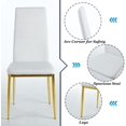 thumbnail image 5 of White Dining Chairs Set of 4 with Gold Legs,Metal Kitchen Chairs Armless,Modern Kitchen Chair Set of 4 for Dining Room,High Back Dining Room Table Chair for Restaurant,Cafe (White), 5 of 14
