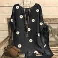 thumbnail image 2 of Prime Same Day Delivery Items Woman Vintage Cotton-Blend O-Neck Short Sleeve Floral Print Top T-Shirts Blouse, 2 of 5