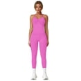 thumbnail image 2 of IDOPIP Workout Sets for Women Seamless Scunch Butt Lifting Impact Leggings Longline Strappy Halter Sports Bra Top 2 Piece Gym Active Outfits, 2 of 7