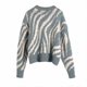 thumbnail image 5 of Suéter de manga larga con cuello redondo para mujer, Jersey Harajuku con rayas de cebra, Jacquard, estampado Animal, Top holgado de gran tamaño, otoño, 5 of 5