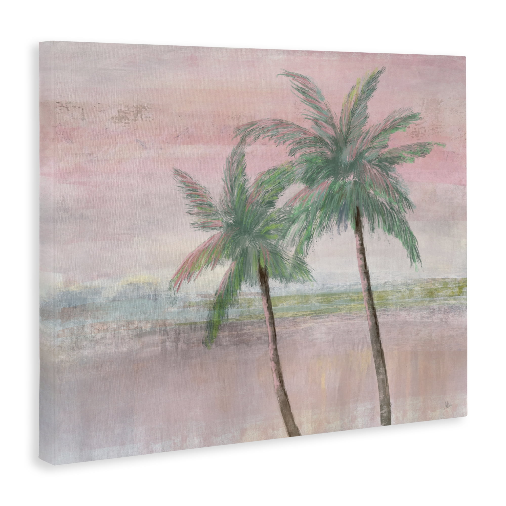 Stupell Industries Sunset Palms at Dusk Canvas Wall Art, design by Nan